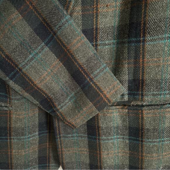 Vintage Wool Blend Sag Harbor Dark Academia Plaid Preppy Oversized Blazer Sz 16 - Picture 7 of 7